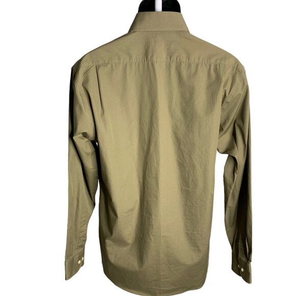 Duck Head Button Up Wrinkle Free Shirt M Taupe Long Sleeve Chest Pocket Collar - Picture 4 of 6